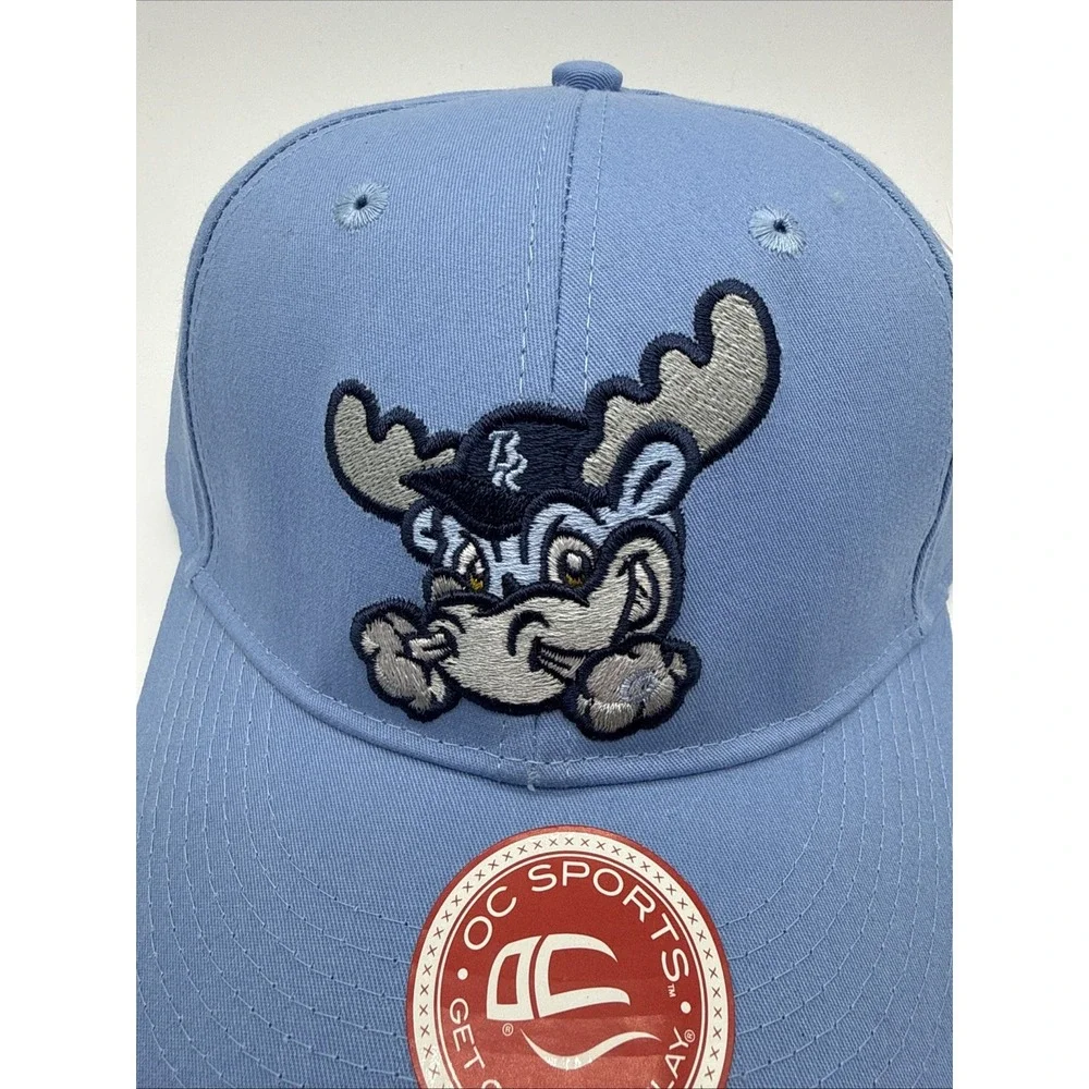 OC Sports Wilmington Blue Rocks Youth Baseball Cap Light Blue Moose Logo Hat